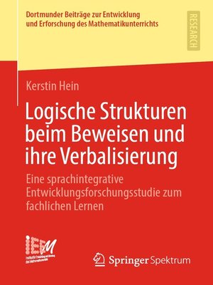cover image of Logische Strukturen beim Beweisen und ihre Verbalisierung